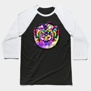 Mardi Gras 2023 Feathers and Fox Design Baseball T-Shirt